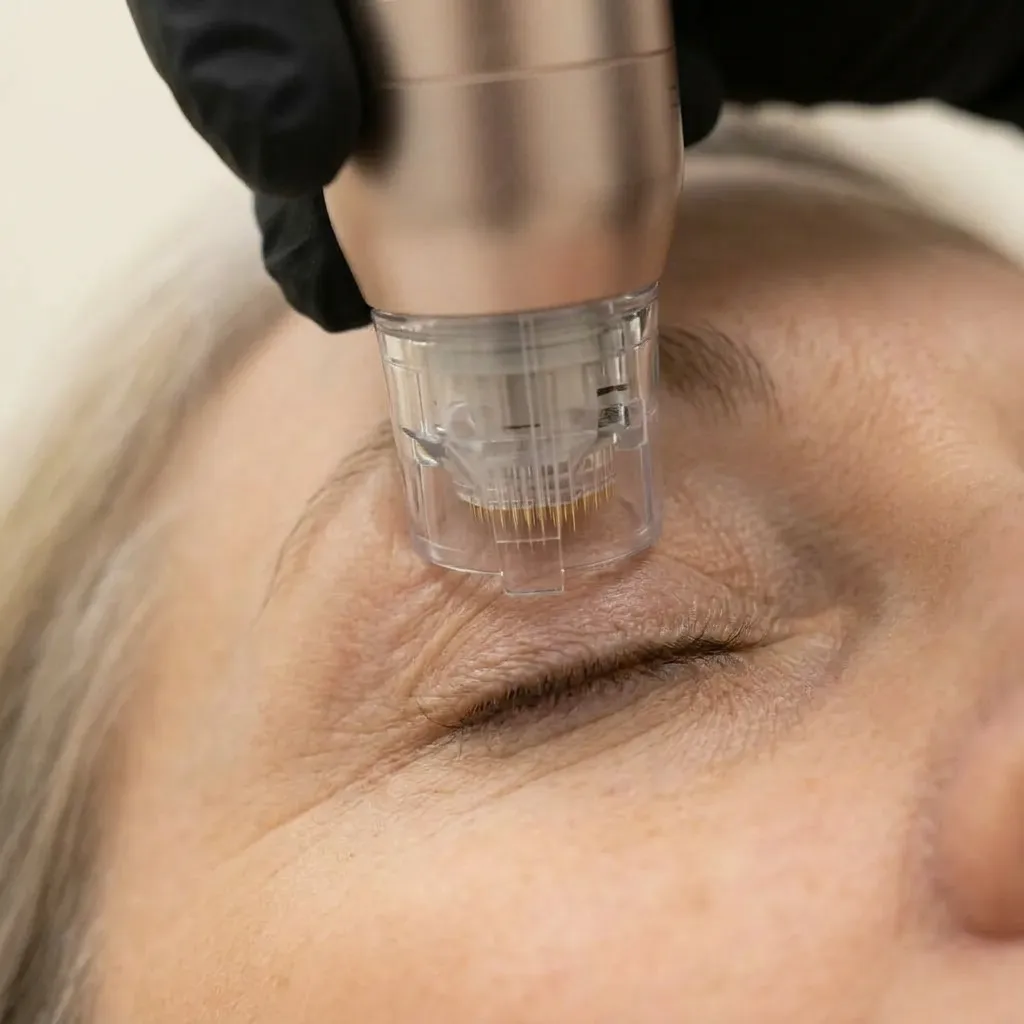 Close-up macro of refreshed eye area after a course of Sylfirm X 360 Eye Rejuvenation